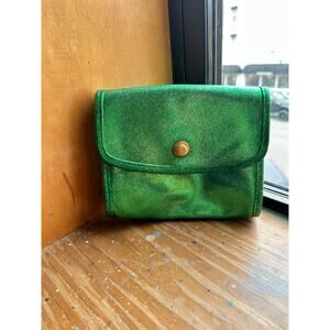 Vintage COACH UPCYCLED Metallic Glitter Green Chrystie Spring Lock Brass Bag